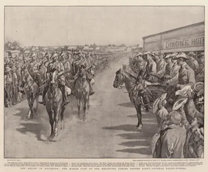 The Relief of Mafeking, the March Past of the Relieving Forces before Lieutenant General Baden-Powell